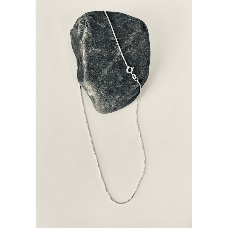 Roberto Martinez Sterling Silver 1 mm Box Chain Necklace (16"-30")