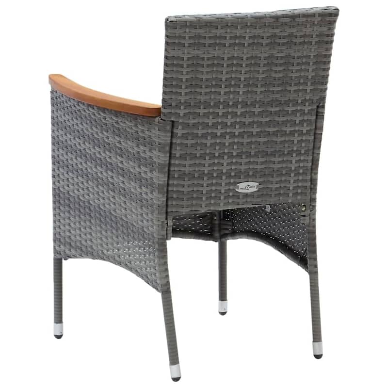vidaXL Patio Dining Set with Cushions Poly Rattan