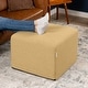 preview thumbnail 1 of 3, Jaxx Monroe Square Foam Ottoman with Stain Resistant Performance Fabric 24 x 24 (Large) - Wheat Gold
