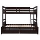 preview thumbnail 10 of 14, Espresso Twin Over Full Pine Bunk Bed with Drawers, Convertible to Two Beds