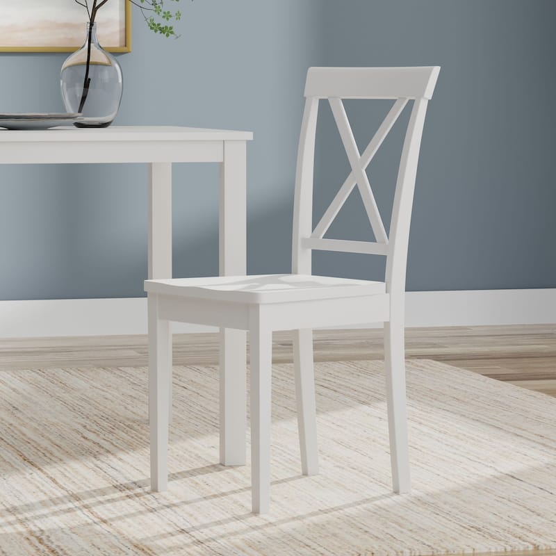3-Piece Dining Set, 48" Rectangle Wood Table and X-Back Chairs