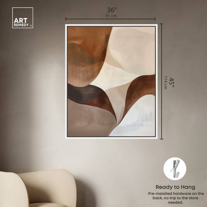 Art Remedy Dream Away Ii Framed Abstract Shapes 1 Piece Canvas Wall Art