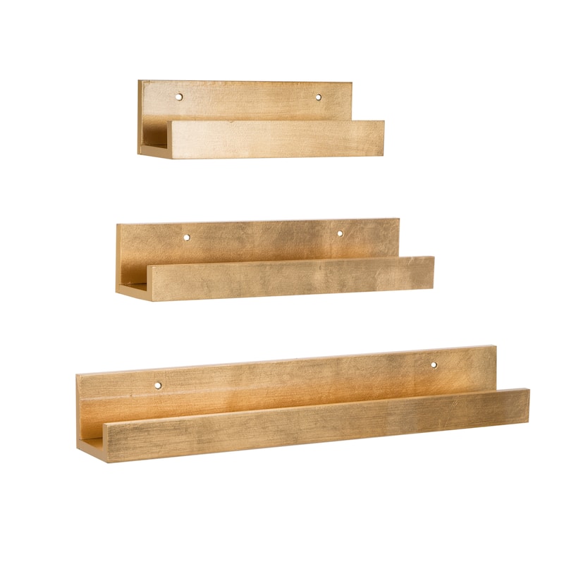 Levie 24 inch 2-Pack Wood Wall Picture Frame Holder Ledge
