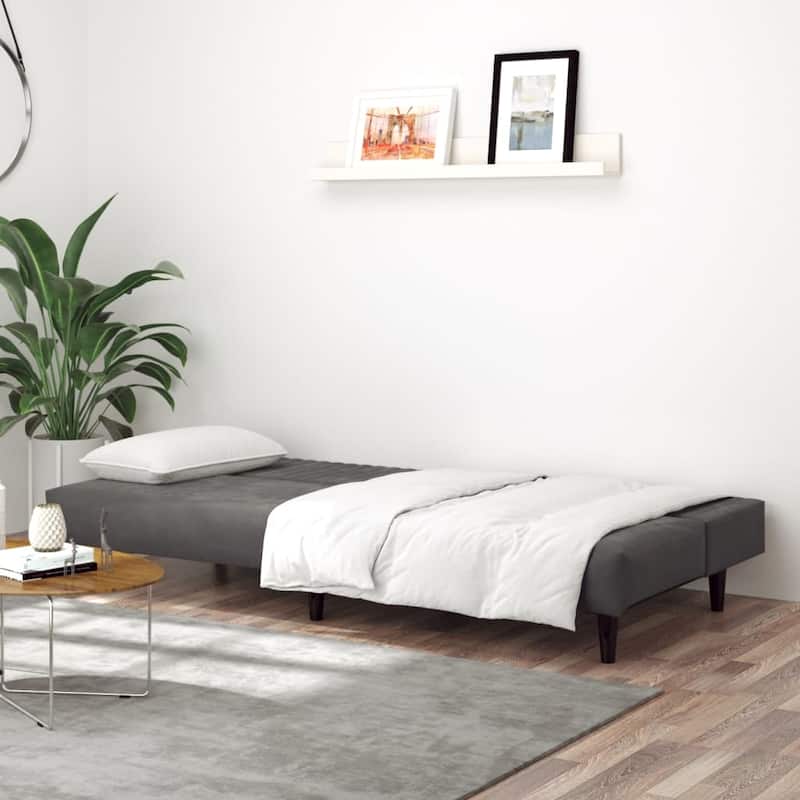 vidaXL 2-Seater Sofa Bed multicolor Velvet - 78.7" x 33.3" x 27.2"