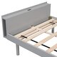 preview thumbnail 20 of 30, Twin Size Bed Frame with Storage Headboard and USB Ports, Kids Twin Bed with Support Slat, Wooden Twin Platform Bed for Bedroom