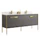 Option Black Coal Oak - Satin Brass Hardware