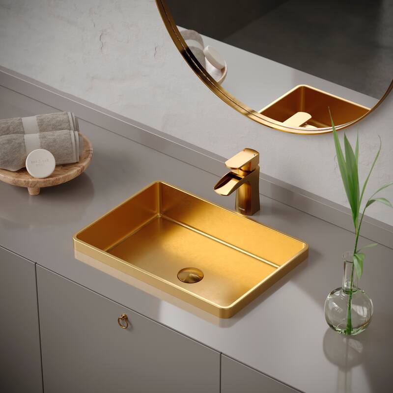 Karran Kassel Single Hole Single Handle Basin Bathroom Faucet with Matching Pop-up Drain