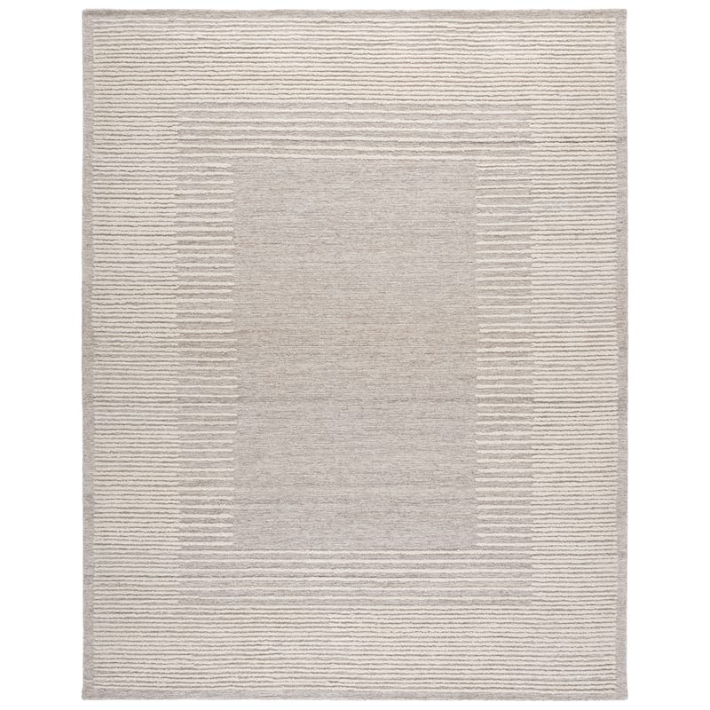 SAFAVIEH Handmade Abstract Saerin Wool Rug - 8' x 10' - Grey/Ivory