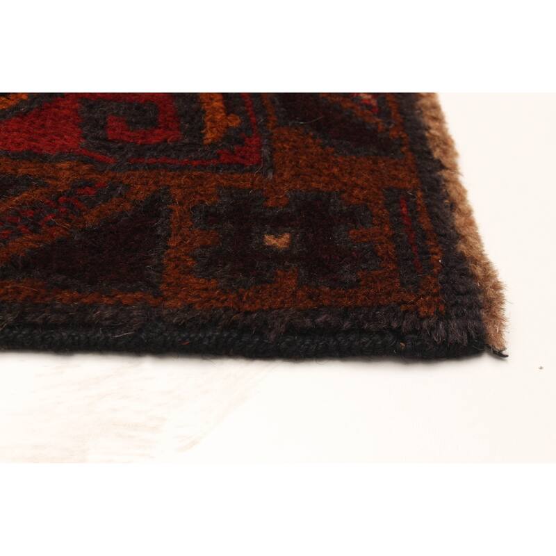 ECARPETGALLERY Hand-knotted Baluch Black Wool Rug - 3'6 x 6'4