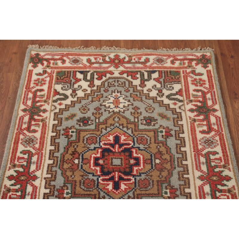 Grey Heriz-Serapi Oriental Runner Rug Handmade Wool Carpet - 2'6"x 12'0"