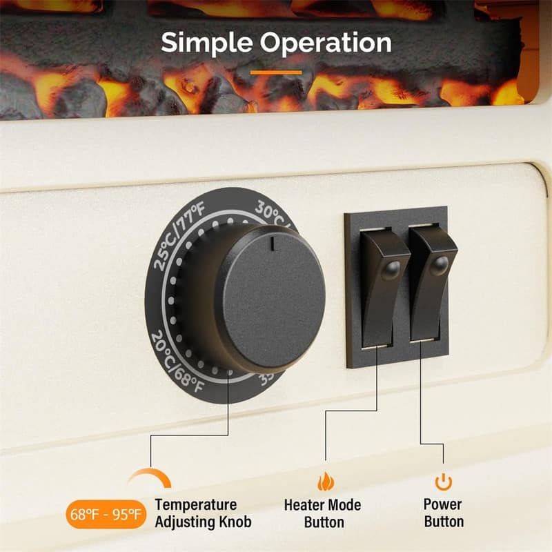 17-inch 1400W Freestanding Electric Fireplace