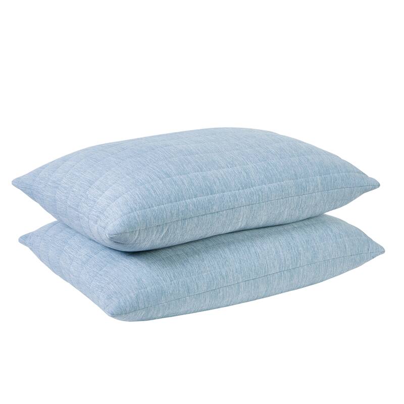 Below Zero Cooling Channel Quilted Pillow - Blue