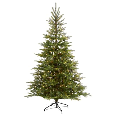 7ft. Spruce Artificial Christmas Tree with 450 Clear Lights and 931 Branches - Classic Holiday X-Mas Look