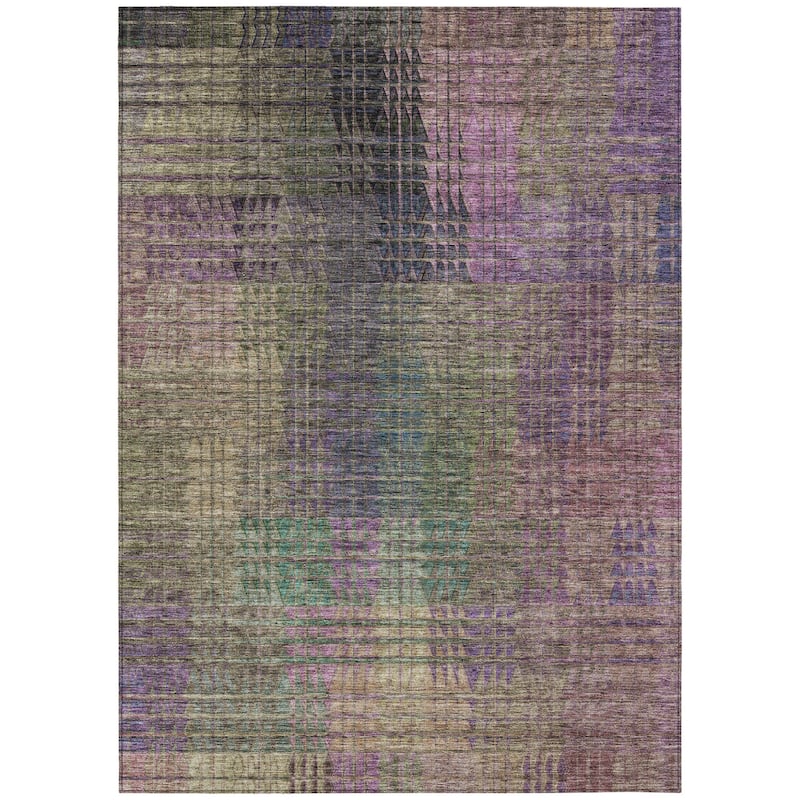 HomeRoots Abstract Transitional Rectangle Outdoor Rug