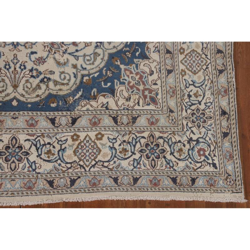 Traditional Nain Persian Vintage Rug Handmade Wool Carpet - 6'4"x 9'7"