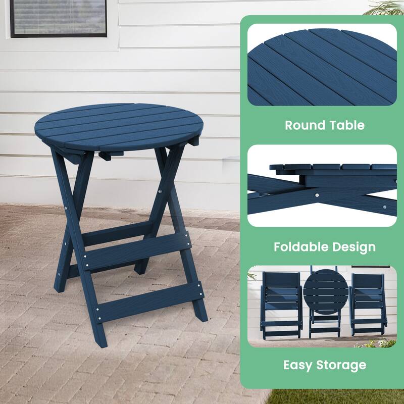 3-Piece Outdoor HDPE Bistro Set, Waterproof, Weather-Resistant & Foldable