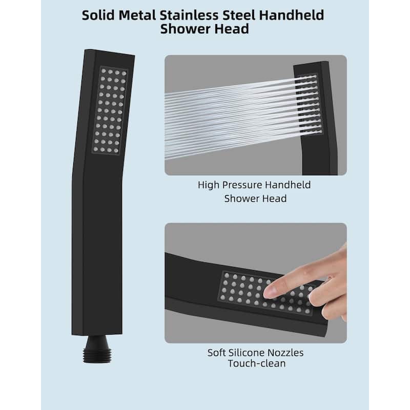 10-Inch All Metal High Pressure Rain Shower Head With Handheld Combo