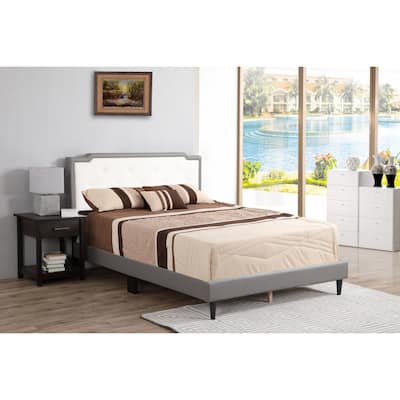Light Grey Queen Bed with Casual Transitional Style, Spacious Frame and Subtle Finish for Comfortable Bedroom Retreats