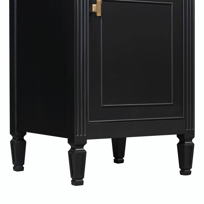 20" Bathroom Vanity, Sink with Solid Wood Legs, Adjustable Shelf, Tilt-Out Drawer