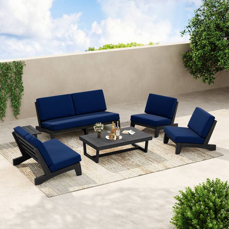 8-Piece Outdoor Sofa Set with Loveseat, 2 Club Chairs & Matching Tables