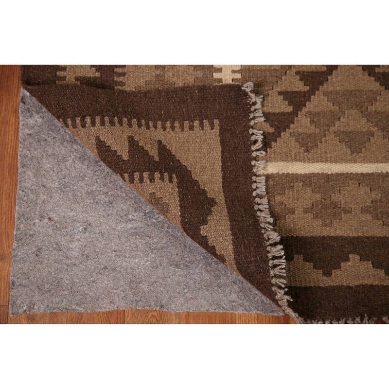 Reversible Kilim Oriental Area Rug Flat-weave Wool Carpet - 6'10"x 9'7"