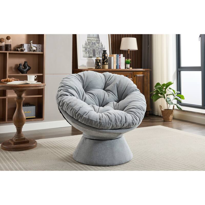 Oversized Swivel Accent Chair, 360-Degree Swivel Barrel Chair, Papasan Chair for Living Room and Bedroom Comfort