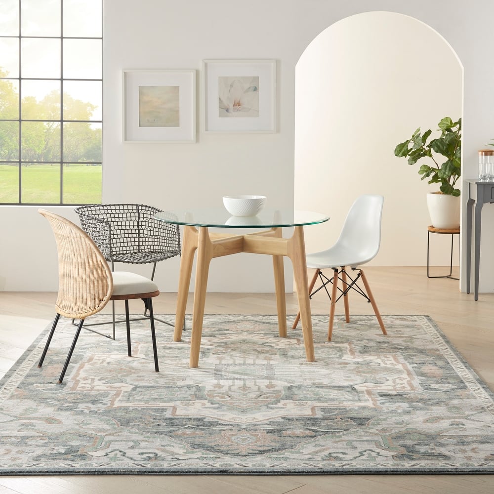 Nourison Parisa Traditional Persian Medallion Bordered Area Rug