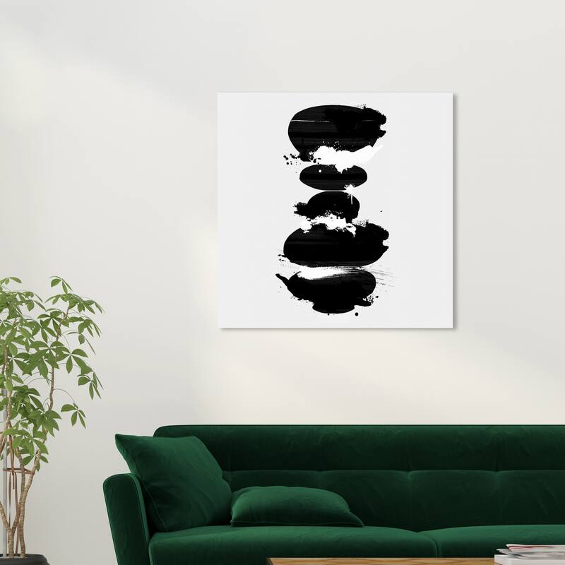 Wynwood Studio Canvas Abstract Perfect Balance Noir Square Black and Modern & Contemporary Wall Art Canvas Print - 30 x 30