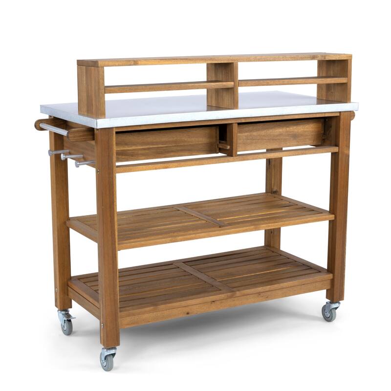 Homestyles Maho Brown Wood Potting Bench - N/A