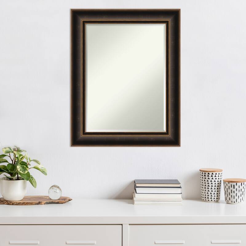 Villa Oil Rubbed Bronze Beveled Wood Framed Wall Mirror - Villa Oil Rubbed Bronze