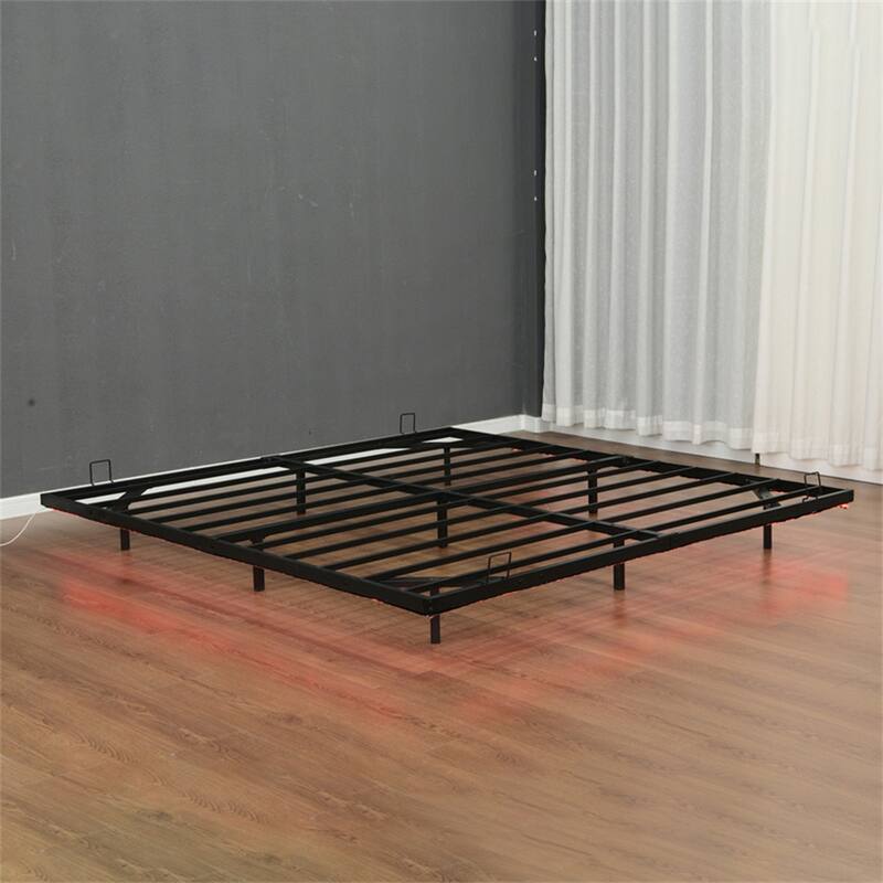 King Size Floating Bed Frames with LED Lights,Metal Platform Bed
