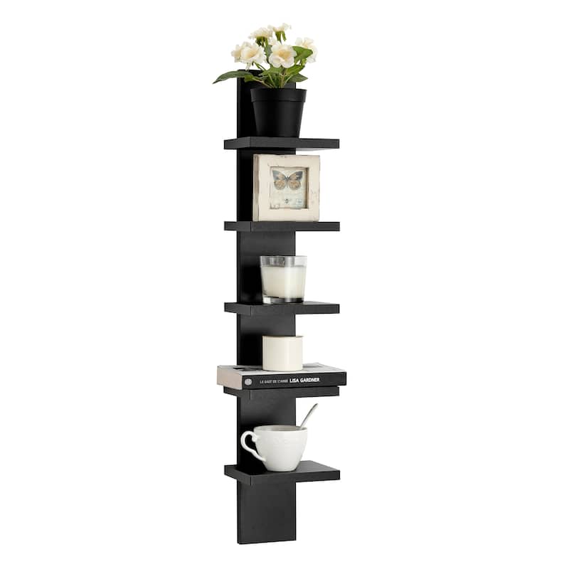 Danya B. 5-Tier Utility Column 5.5" x 6" x 30" Ladder Wall Shelves