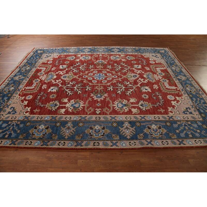 Oushak Oriental Area Rug Hand-Knotted Wool Carpet - 8'1"x 9'11"