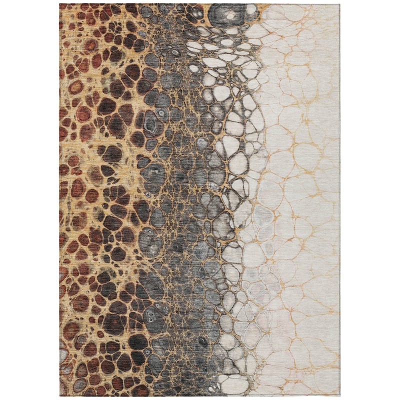 HomeRoots Abstract Transitional Rectangle Outdoor Rug