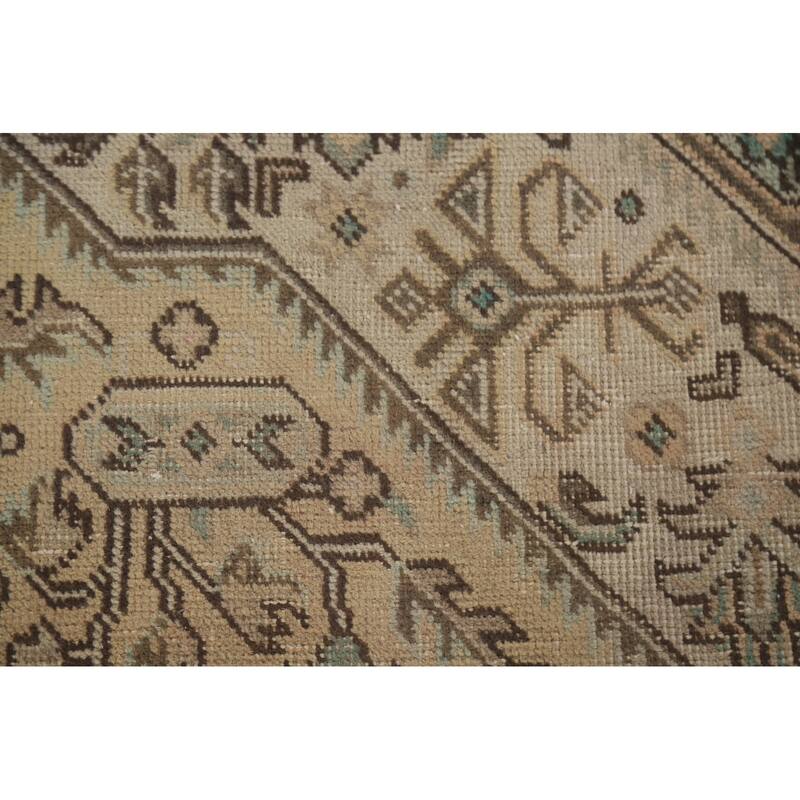 Hand Knotted Oriental 100% Wool Carpet Traditional Medallion Peach Tabriz Area Rug - 9' 10'' X 6' 4''