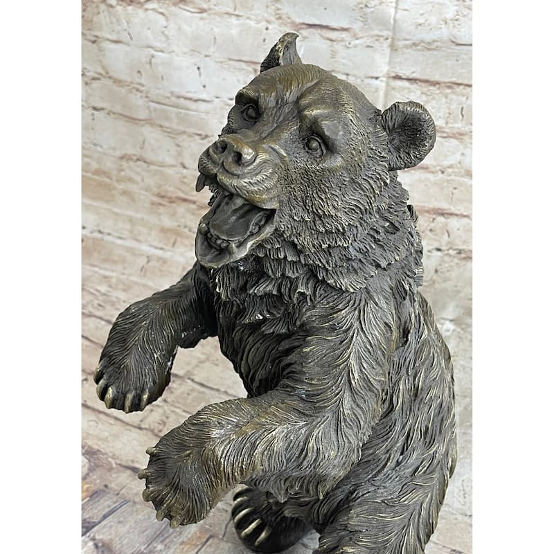 Standing Bear Bronze Metal Statue Sculpture Decor Collectible Figure 17 Inches X 9 Inches