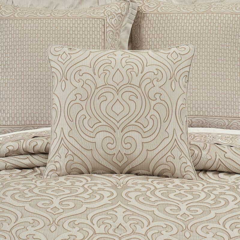 J. Queen New York Lazlo 20" Square Decorative Throw Pillow - Accent - Polyester - Ivory