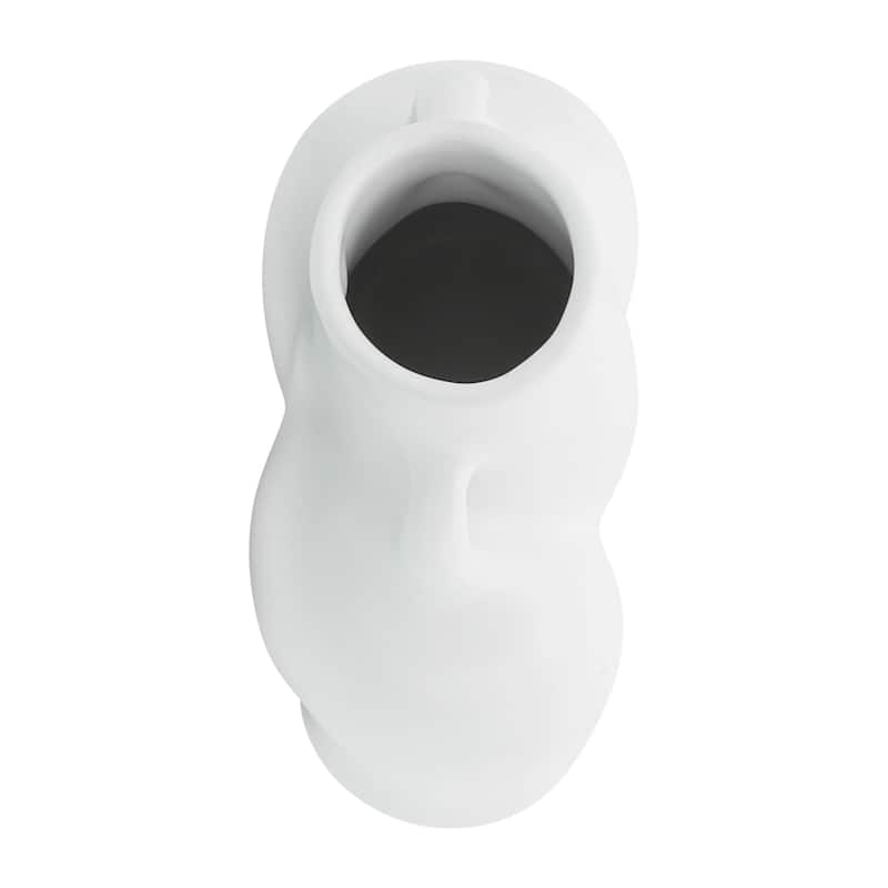 Sagebrook Home 6" Half Body Vase Contemporary Abstract Ceramic Body Shaped Flower Vase Unique Decorative Table Accent