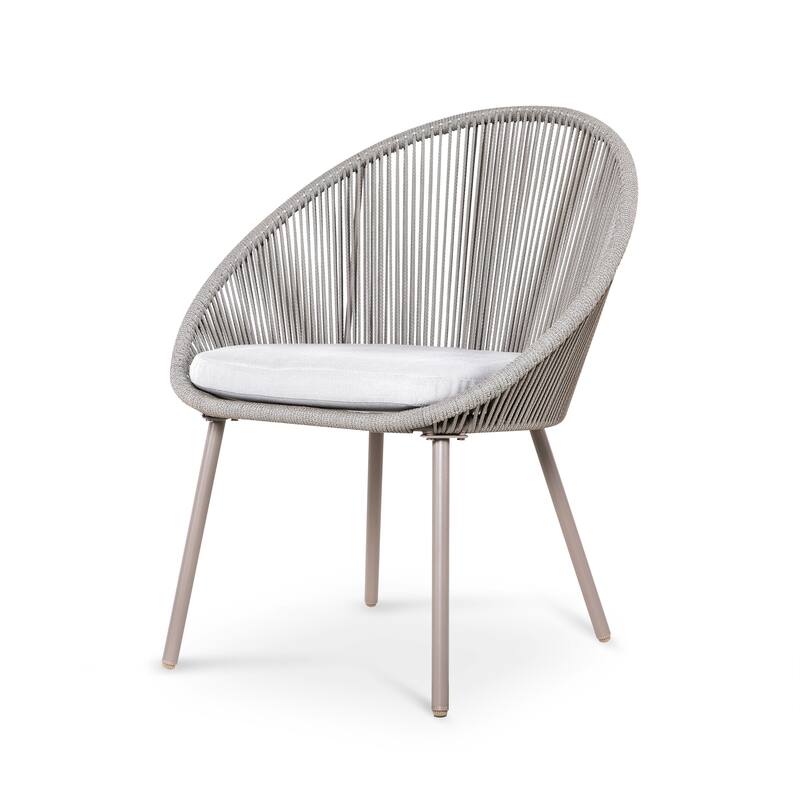 Outdoor 3 Pieces Patio Woven Rope Bistro Set with Cushions