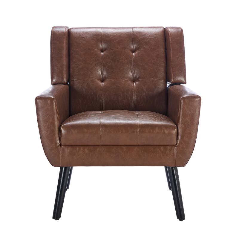 PU Accent Chair with Curved Back
