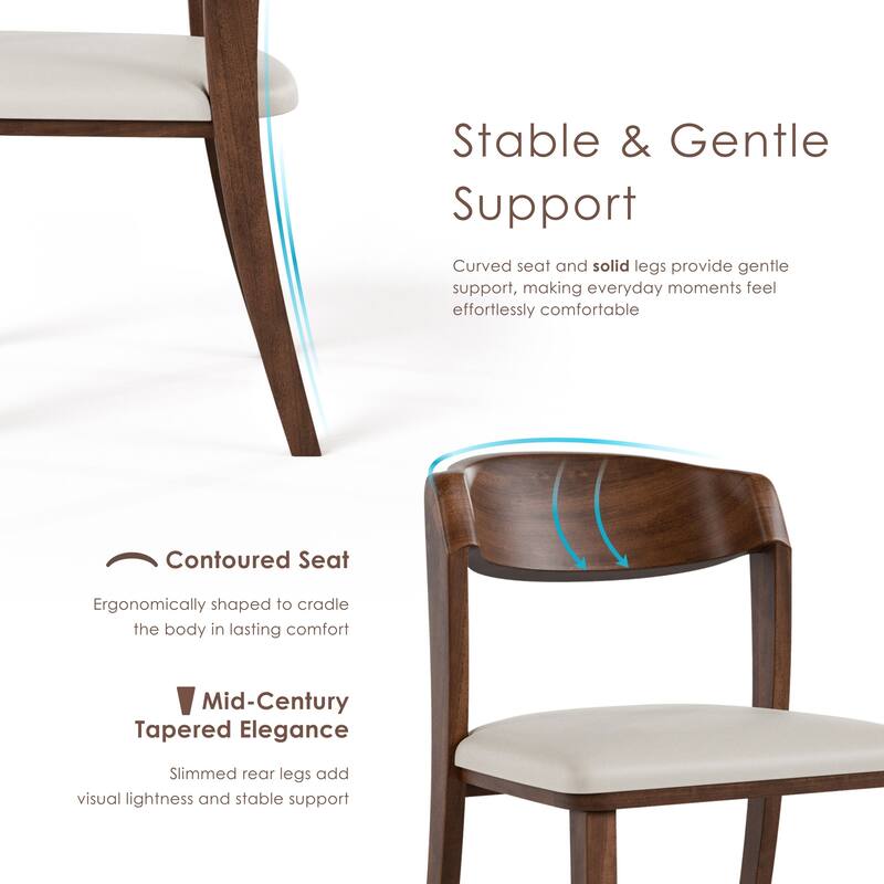 Furniture of America Abigail IV Mid-Century Modern 5-Piece Rich Walnut Solid Wood Extendable Dining Set with Self-Storing Leaf