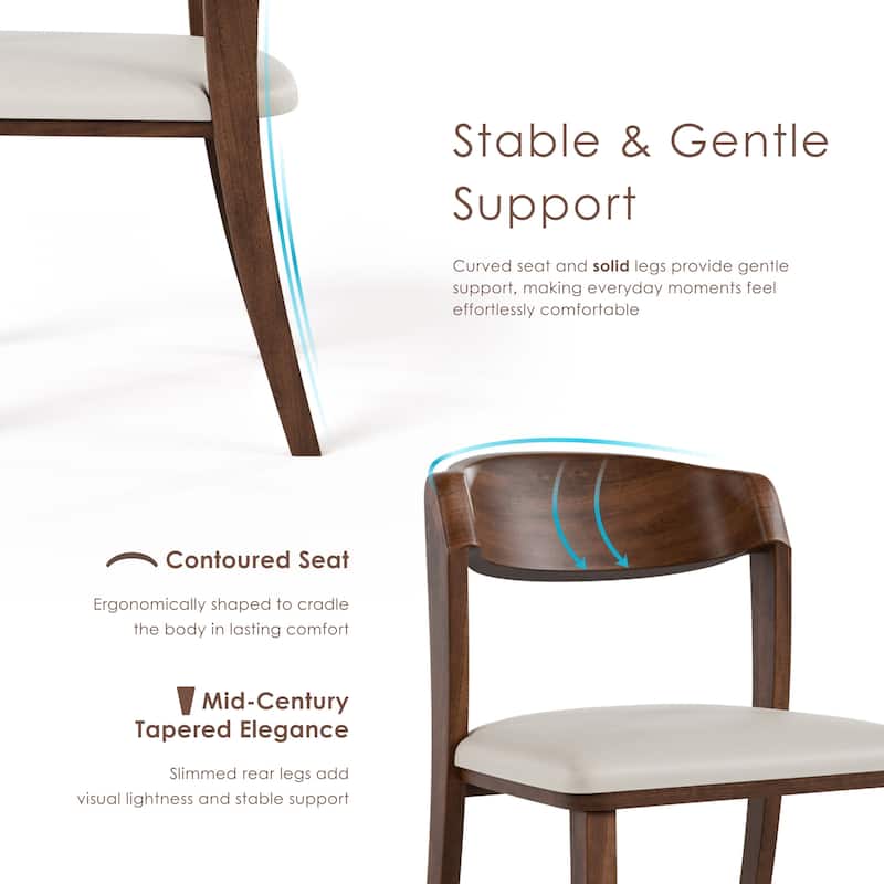 Furniture of America Abigail IV Mid-century Modern Handcrafted Solid Wood Dining Chairs (Set of 2)