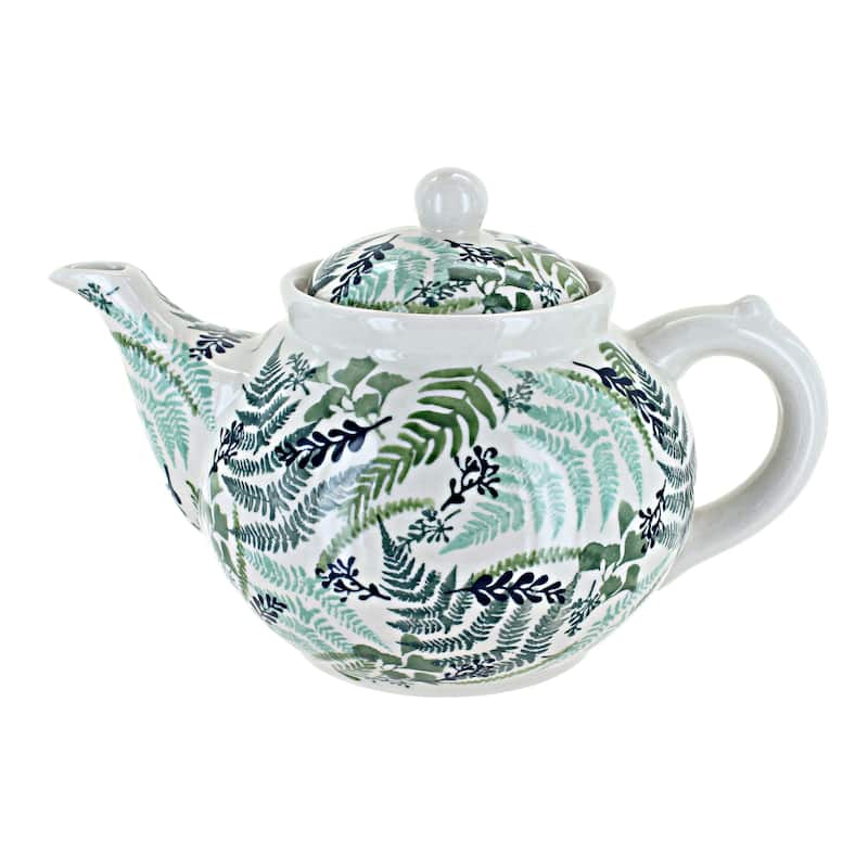 Blue Rose Polish Pottery C017 Manufaktura Teapot - Woodland Fern