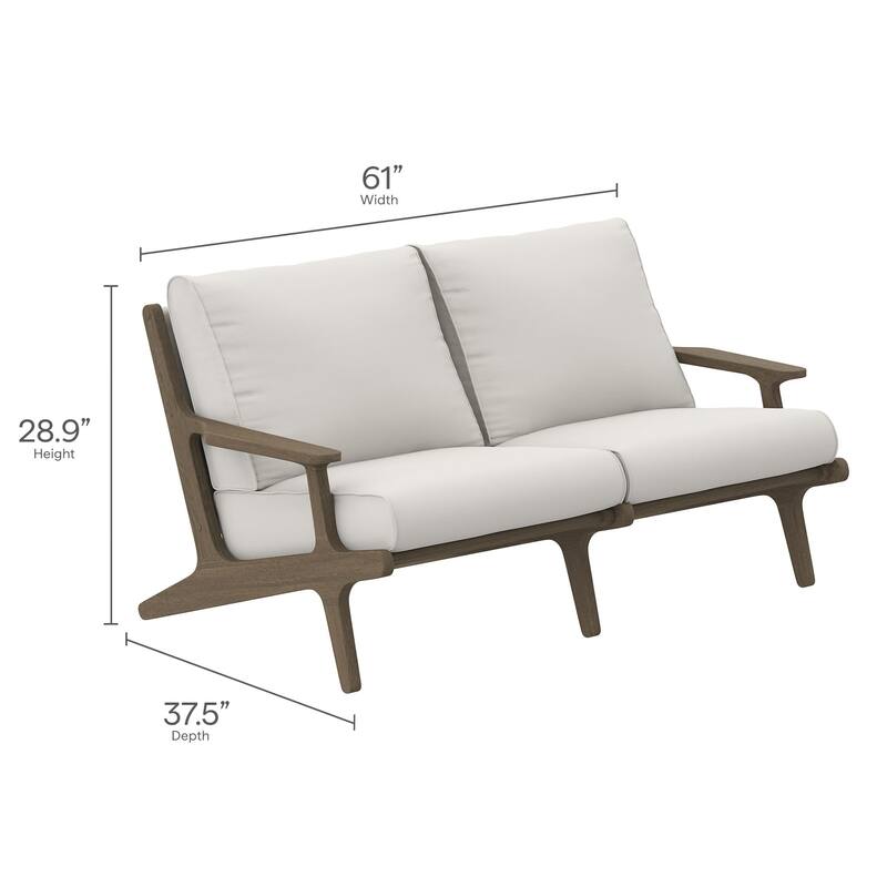 Saratoga Outdoor Patio Teak Wood Loveseat