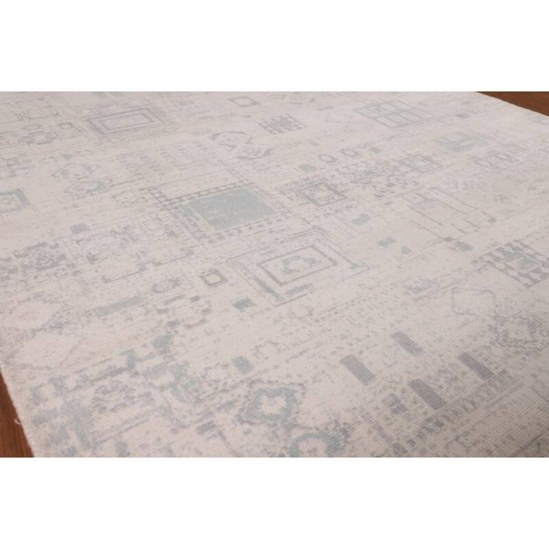 Abstract Oriental Area Rug Handmade Wool Carpet - 5'4"x 7'9"