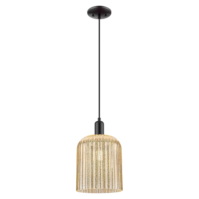 Innovations Lighting Endless Possibilities Arcadia - Bridal Veil - 1 Light 8" Cord Hung Mini Pendant - Mercury Shade/Matte Black