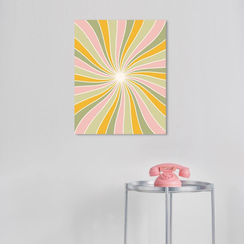 Wynwood Studio Canvas Abstract Pastel Color Ray Lights Green and Wall Art Canvas Print - 20 x 16