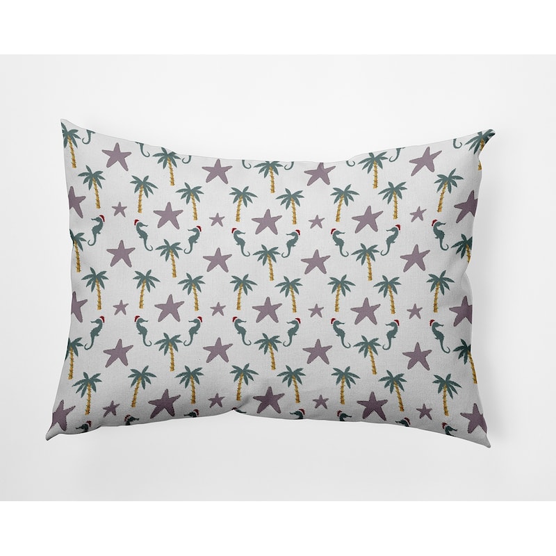 Christmas Beach Pattern Accent Pillow - 14" x 20" - Light Purple
