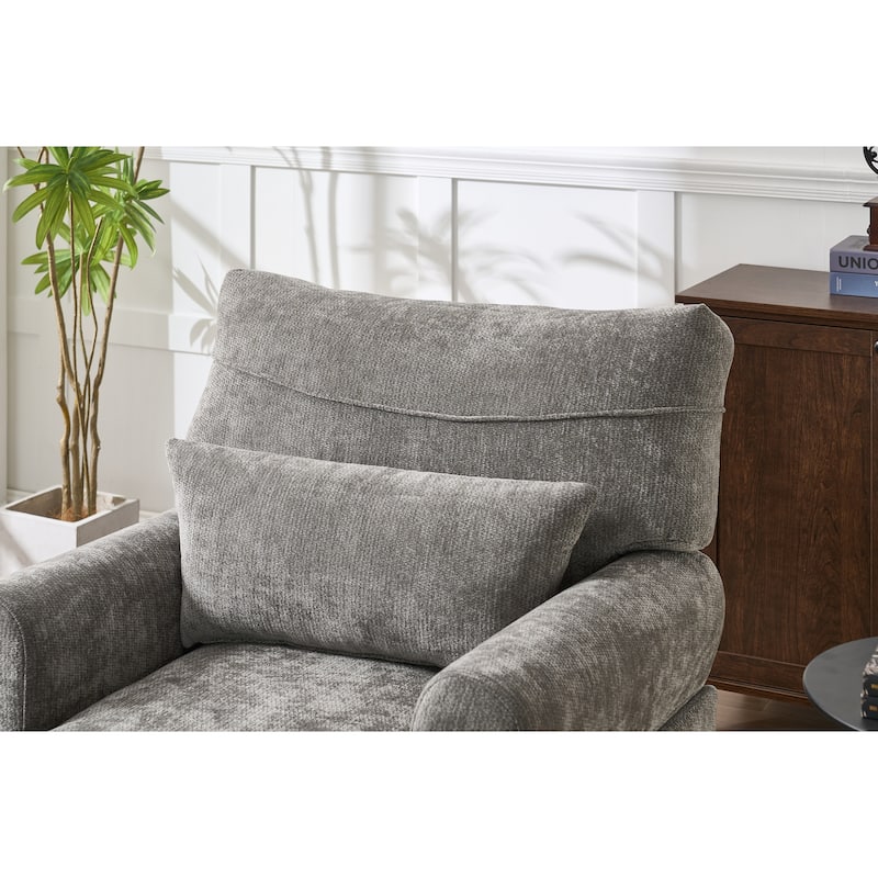 GDFStudio - Marcelline Chaise Lounge Recliner with Solid Wood Frame and Cushion