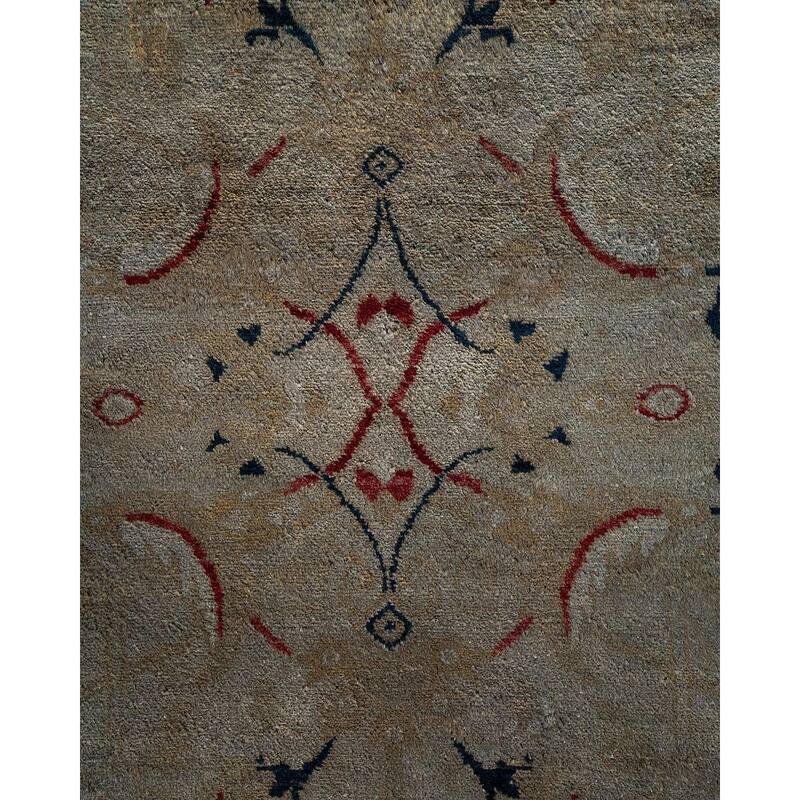 Overton Hand Knotted Wool Vintage Inspired Modern Contemporary Overdyed Gray Area Rug - 9' 1" x 12' 1"